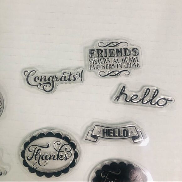 clear stamps words happy birthday hello good luck lot of 10 crafts journaling - Picture 3 of 6